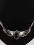 Vintage Art Deco Silver Onyx Necklace